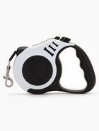 Рулетка для собак «Зарница» , 5 м, до 15 кг, чёрно-белая - фото 809310705