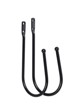 Крючок для штор ТУНДРА KS011, однорожковый, цвет черный, 2 шт