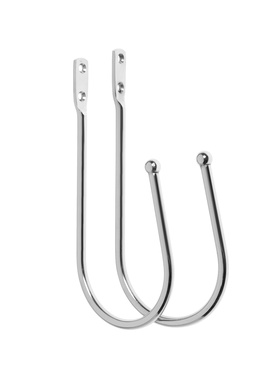 Крючок для штор ТУНДРА KS011, однорожковый, цвет хром, 2 шт