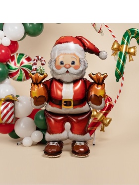 Воздушный шар фольгированный 43" «Дед мороз с подарками», под воздух