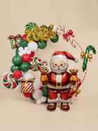 Воздушный шар фольгированный 43" «Дед мороз с подарками», под воздух - фото 60064878