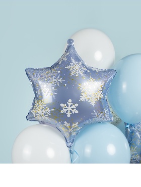 Воздушный шар фольгированный 19" «Снежинка» (комплект 2 шт)