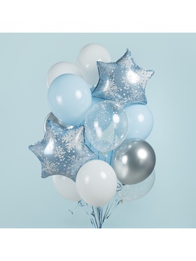 Воздушный шар фольгированный 19" «Снежинка» (комплект 2 шт)