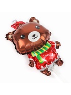 Воздушные шары фольгированные 17" «Новогодний мишка», 5 шт., для палочек - фото 119110559