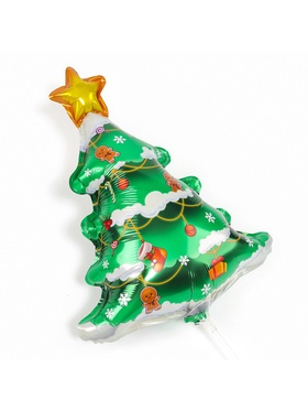 Воздушные шары фольгированные 17" «Новогодняя елочка», 5 шт., для палочек (комплект 2 шт)