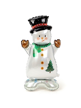 Воздушный шар фольгированный 47" «Снеговик в цилиндре», под воздух