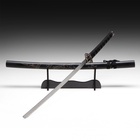 УЦЕНКА Сувенирное оружие «Катана на подставке», чёрные ножны с резным драконом, рукоять микс 100 см 4 - Фото 1