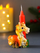 УЦЕНКА Фигурка-подсвечник полистоун «Коняшка с банкнотами и подковой» d=2.3 см 5.3×4×6 см - Фото 2