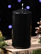 УЦЕНКА Свеча цилиндр 50×100 мм «Символ года. Конь в подкове», чёрная, с накаткой 10956449