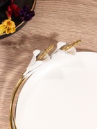 УЦЕНКА Блюдо сервировочное круглое «Белые каллы» белое с золотом. нержавеющая сталь 21×21.5×4 см 1 10956452