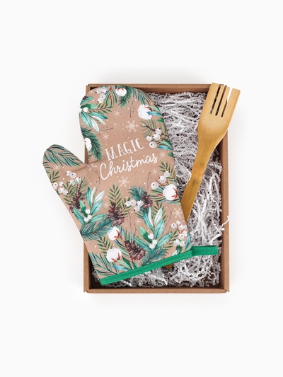 Набор подарочный Magic Christmas: варежка-прихватка, лопатка деревянная