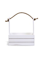 УЦЕНКА Кашпо деревянное 25.5×15×30 см «Аром», ручка канат, белое - Фото 2