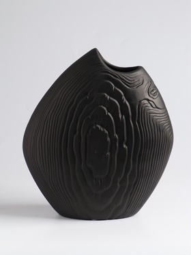 Ваза «Бего», 24×21 см, керамика, чёрная