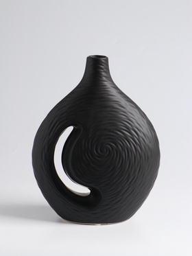 Ваза «Невада», 23×16.5 см, керамика, чёрная