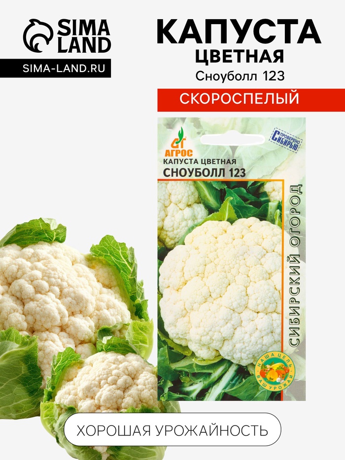 Семена Капуста цветная «Сноуболл 123» 0.3 г, «Агросс»