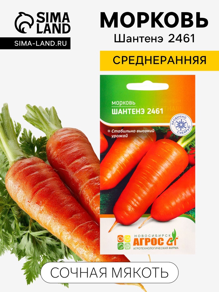 Семена Морковь «Шантенэ 2461», 2 г, «Агросс»