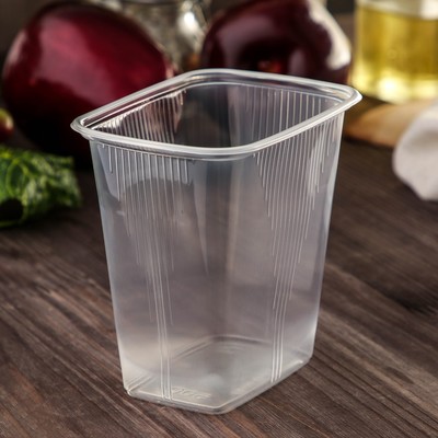 Набор одноразовых контейнеров, 500 мл, 10,8×8,2×10,6 см, 100 шт, цвет прозрачный