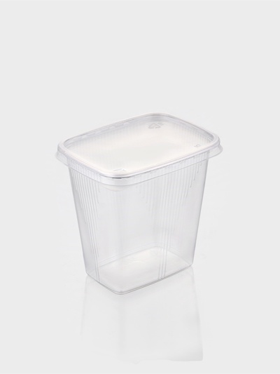 Контейнер одноразовый с крышкой, пластик, набор 10 шт., 500 мл, 10.8×8.2×9.2 см, прозрачный