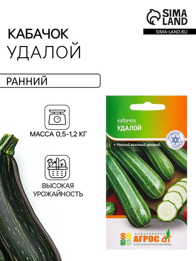 Семена Кабачок «Удалой», 7 шт., ранний, «Агрос»