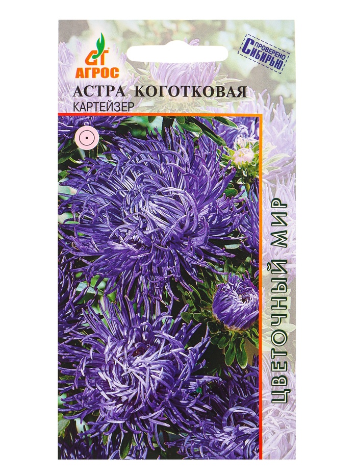 Семена Астра «Коготковая Картейзер», 0.3 г, «Агросс» - Фото 1