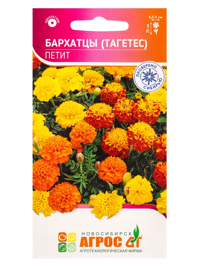 Семена цветов Бархатцы (тагетес) «Петит», 0.3 г, «Агрос» - Фото 1