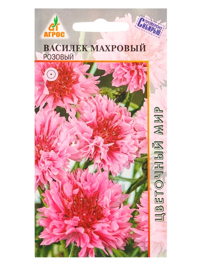 Семена цветов Василёк махровый «Розовый», 0.4 г, «Агрос»