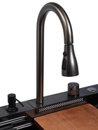 УЦЕНКА Кухонная мойка ZEIN M02, S=3.0 и 0.7мм, смеситель, корзины, разделочная доска, сифон, графит - фото 14982973