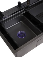 УЦЕНКА Кухонная мойка ZEIN M02, S=3.0 и 0.7мм, смеситель, корзины, разделочная доска, сифон, графит - фото 14982979