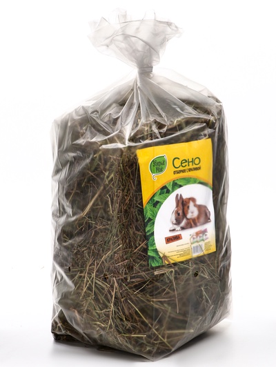 Сено луговое «Зверьё Моё», отборное, ароматное, зеленое, без пыли, крапива, 500 г
