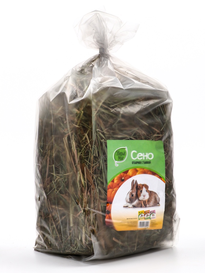 Сено луговое «Зверьё Моё», отборное, ароматное, зеленое, без пыли, тыква, 500 г - Фото 1