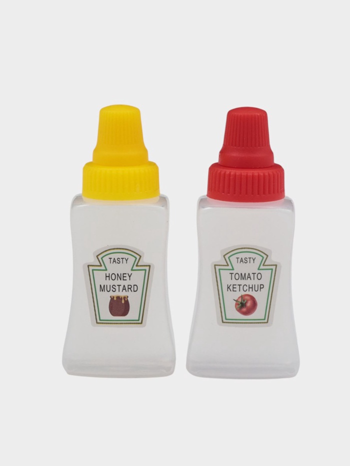 Бутылки для соуса «Мини», набор 2 шт., пластик, прозрачные