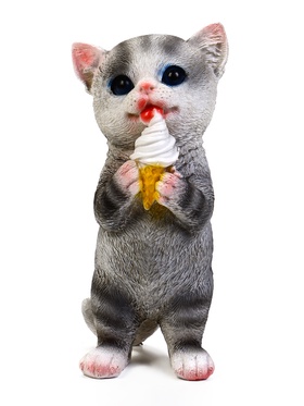 Садовая фигура 19 х 11 х 7 см "Котенок с пироженкой"