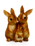 Фигура садовая  26*17*13 см  "Семья зайцев" - фото 60065110