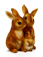 Фигура садовая  26*17*13 см  "Семья зайцев" - фото 60065111