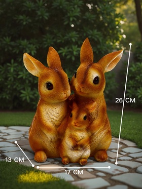 Садовая фигура из полистоуна «Семья зайцев», 26×17×13 см