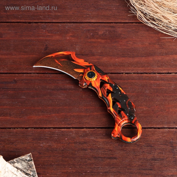 УЦЕНКА Нож-керамбит «Огненный», 19 см, клинок 70 мм/1 мм - Фото 1