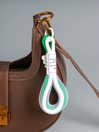 Брелок для ключей на карабине «Цветок. Шнур-сетка», двойной шнур 0.7 см, бело-зелёный, на сумку, рюкзак, 14.5?2?1.7 см (комплект 2 шт) - фото 60065118