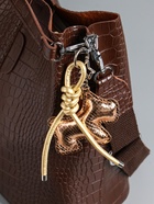 Брелок для ключей на карабине кожзам «Терьер», с узлом, золото, на сумку, рюкзак, 14×8×1.2 см - фото 809311184