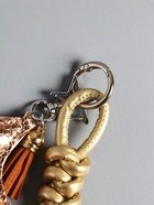 Брелок для ключей на карабине кожзам «Терьер», с узлом, золото, на сумку, рюкзак, 14×8×1.2 см - фото 809311186