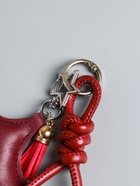 Брелок для ключей на карабине кожзам «Терьер», с узлом, винный, на сумку, рюкзак, 14×8×1.2 см - фото 809311191