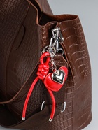 Брелок для ключей на карабине кожзам «Сердце», с узлом, красный, на сумку, рюкзак, 21×5.5×1.5 см - фото 809311203