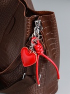 Брелок для ключей на карабине кожзам «Сердце», с узлом, красный, на сумку, рюкзак, 21×5.5×1.5 см - фото 809311204