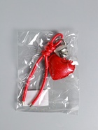 Брелок для ключей на карабине кожзам «Сердце», с узлом, красный, на сумку, рюкзак, 21×5.5×1.5 см - фото 809311207