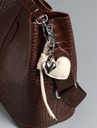 Брелок для ключей на карабине кожзам «Сердце», с узлом, белый, на сумку, рюкзак, 21×5.5×1.5 см - фото 809311208