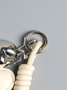 Брелок для ключей на карабине кожзам «Сердце», с узлом, белый, на сумку, рюкзак, 21×5.5×1.5 см - фото 809311211