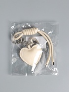 Брелок для ключей на карабине кожзам «Сердце», с узлом, белый, на сумку, рюкзак, 21×5.5×1.5 см - фото 809311212