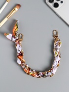 Брелок для ключей на 2 карабинах «Платок и цепочка», оранж, на сумку, рюкзак, 20×10×1.7 см - фото 809311226