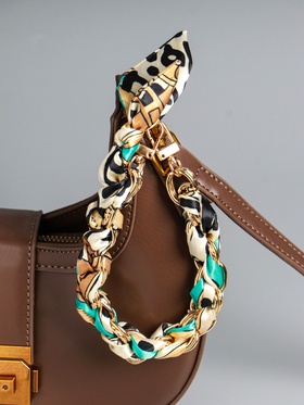 Брелок для ключей на 2 карабинах «Платок и цепочка», голубой, на сумку, рюкзак, 20×10×1.7 см