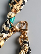 Брелок для ключей на 2 карабинах «Платок и цепочка», голубой, на сумку, рюкзак, 20×10×1.7 см - фото 809311230