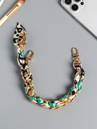 Брелок для ключей на 2 карабинах «Платок и цепочка», голубой, на сумку, рюкзак, 20×10×1.7 см - фото 809311231